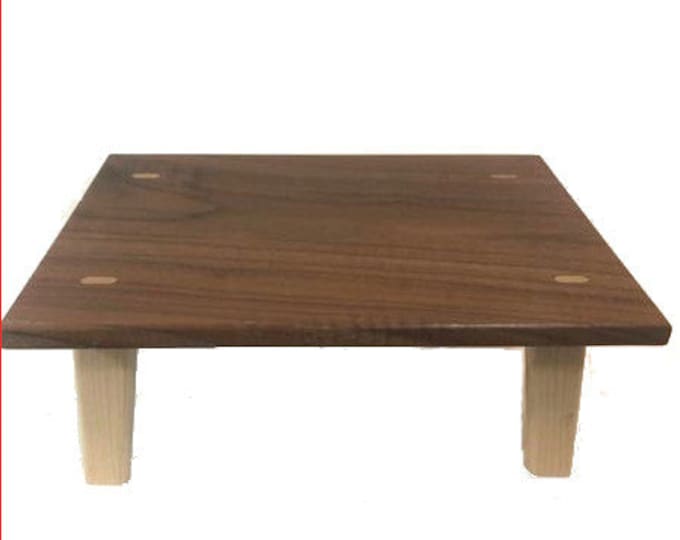 Mini Desk/ Tiny Table / Laptop Stand -- Light Walnut and Maple Wood ...