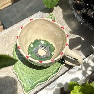 Handmade Ceramic Totoro Mug: 3D Anime Cup
