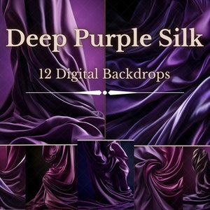 Deep Purple Silk Digital Backdrops, Maternity Boudoir Digital Backdrop Overlays, Studio Photography Digital Backdrop, Photoshop Overlays
