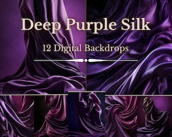 Deep Purple Silk Digital Backdrops, Maternity Boudoir Digital Backdrop Overlays, Studio Photography Digital Backdrop, Photoshop Overlays
