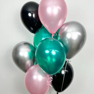 Witch Party Balloons, 11&quot; Good Witch Balloon Bouquet, Wick Birthday, Good Witch Bad Witch, Green and Pink Balloons, Musical