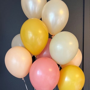 Balloon Bouquet, 11&quot; Groovy Balloons, Bridal Shower, Baby Shower, Groovy Birthday Balloons, White Sand, Rosewood, Blush, Peach, Mustard