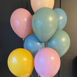 Muted Rainbow Balloon Bouquet: Groovy Birthday Party Decor