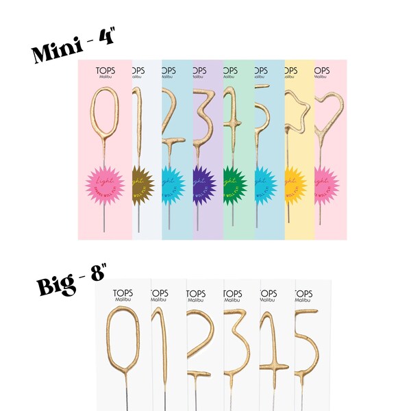 4" or 8" Sparkler, Golden Sparkler Number Wand, Sparkler Wand, 0-9 Number Cake Topper, Cake Sparkler, Party Decor, Birthday, Heart Star