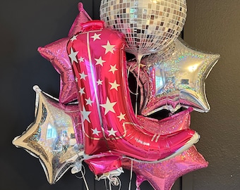 Disco Cowgirl Balloon Bouquet: Last Rodeo Bachelorette Party Decorations
