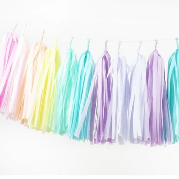 Tassel Garland Kit, Pastel Rainbow Garland Kit, DIY Tassel Garland Kit, Baby Shower Decor, Birthday Party Supplies, Party Decorations