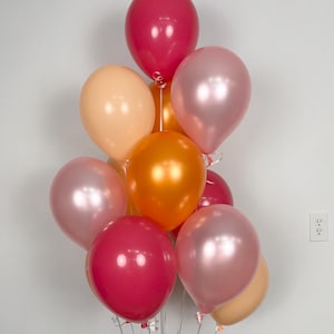 Pink & Orange Latex Balloons: Bachelorette Party Decor