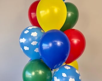 Mario Brothers Balloon Bouquet: Video Game Birthday Party Decor - 12 pcs