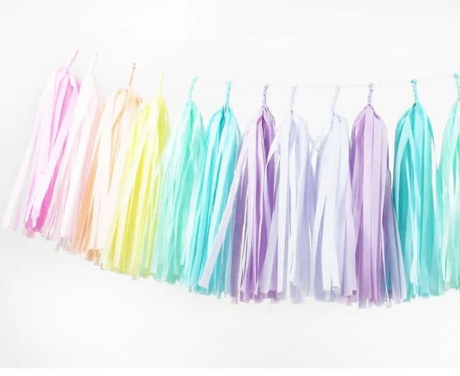 Pastel Tissue Paper Tassel (4 Colors) — LinenTablecloth