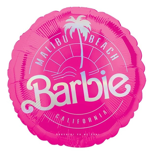 Barbie Balloon, 18 Inch Barbie Balloon, Malibu Beach Balloon, Malibu Barbie, Hot Pink Mylar Balloon, Barbie Foil Balloon, Balloon Bouquets