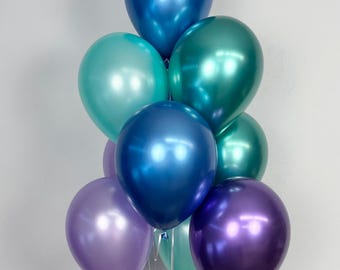 Mermaid Balloon Bouquet: Chrome & Pearl Party Decor