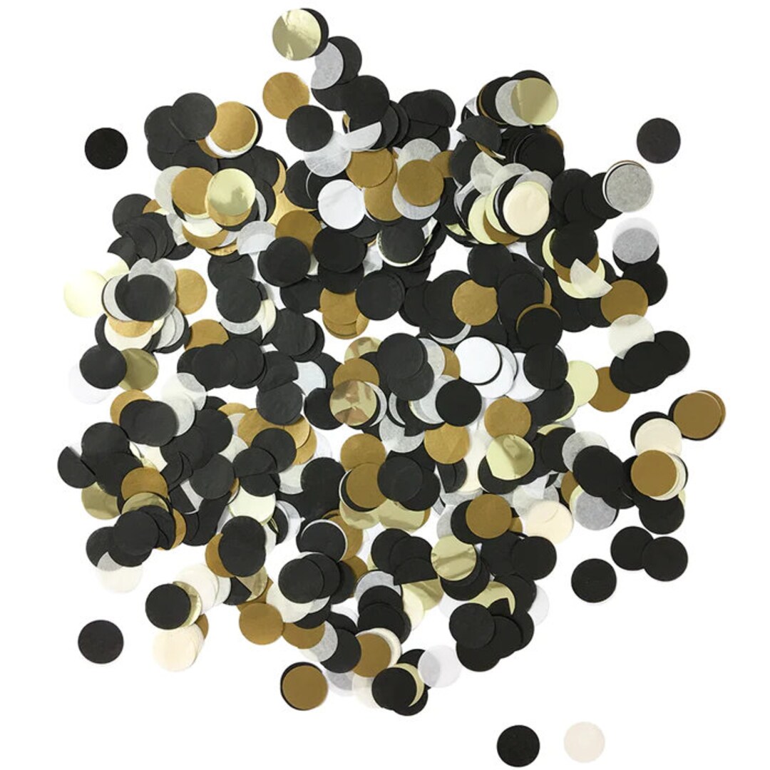 Black White Gold Confetti, Confetti Toss, Party Decor, Bridal Shower