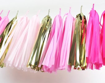 Tassel Garland Kit, Pink Garland Kit, DIY Tassel Garland Kit, Baby Shower Decor, Birthday Party Decorations, Valentines Day, Pink Birthday