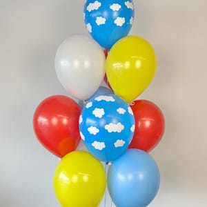 Toy Story Birthday Balloons: Cloud & Red Party Decor, 12-Piece