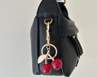 Kersen sleutelhanger | Vergulde tashanger | Kawaii Y2K-accessoire