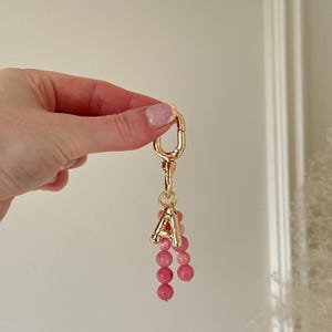 Custom Personalized Letter Keychain | Initial Keychain | Letter Bag Charm | Gold Plated Letter Charm | Gift for her | Gift for bridesmaids image 8