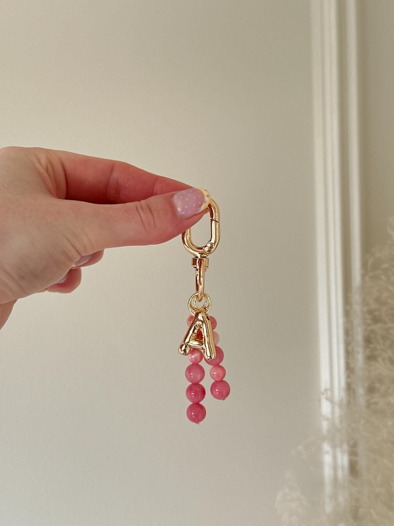 Custom Personalized Letter Keychain | Initial Keychain | Letter Bag Charm | Gold Plated Letter Charm | Gift for her | Gift for bridesmaids image 8