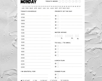 English Printable Daily Planner | Day Planner Printable
