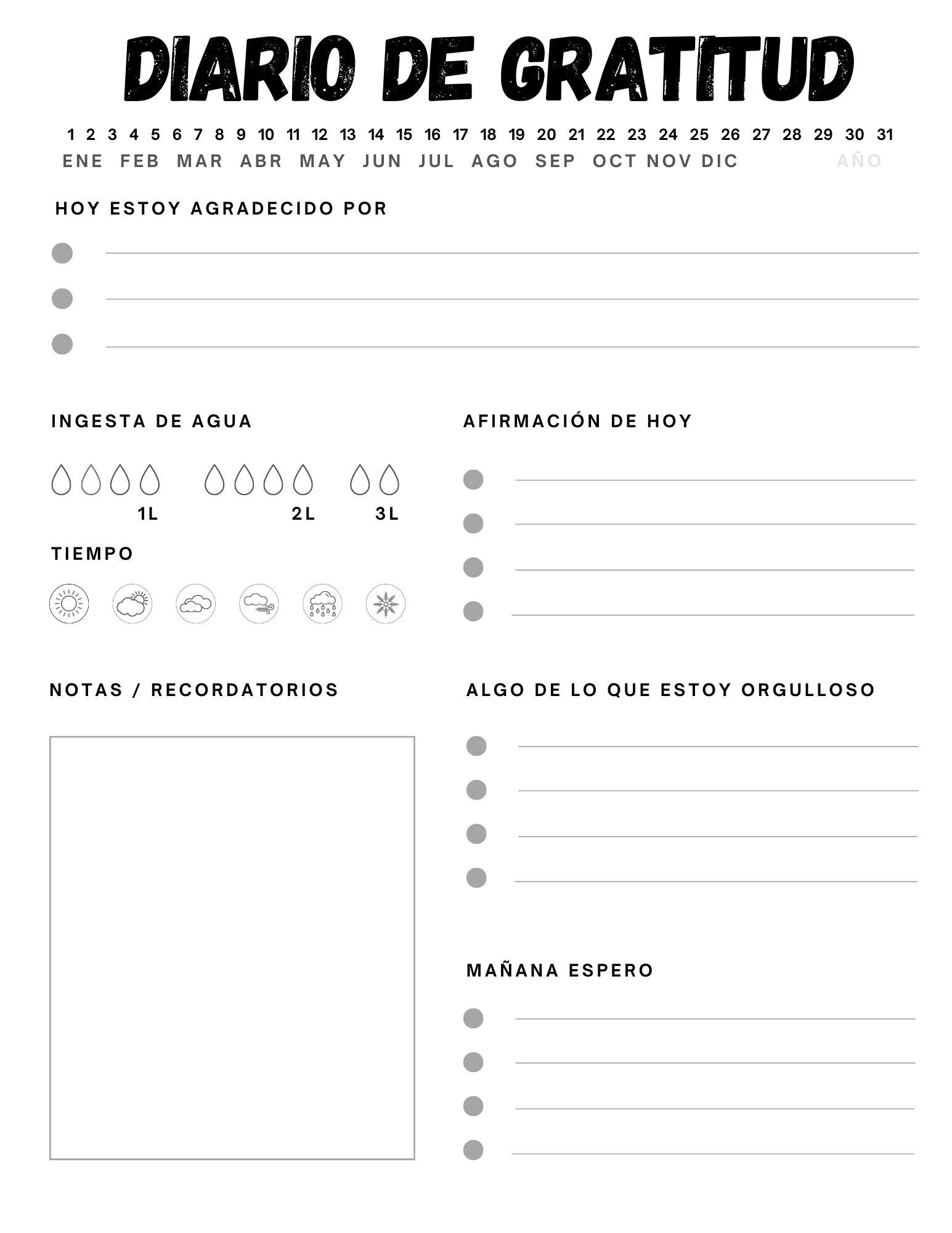 Diarios De Gratitud Pdf Diario De Gratitud Para Imprimir En Español Diario De - Etsy