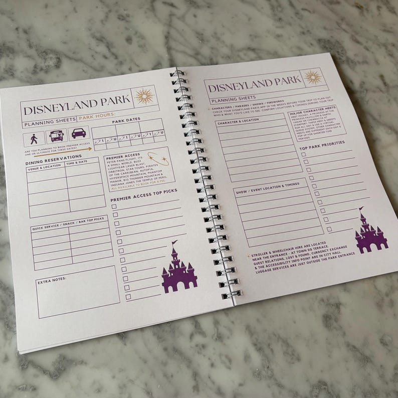 Disneyland Paris Planer. A5 Disney Planner Notizbuch Bild 6