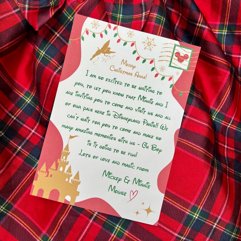 Christmas Disney Reveal Letter. Disneyworld reveal letter. Disneyland Paris reveal letter. Disneyland reveal letter