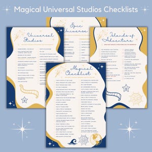 ユニバーサルスタジオのチェックリスト。印刷可能なデジタルダウンロード