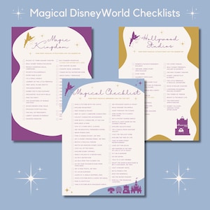 DisneyWorld Checklists. Printable Digital Download