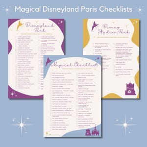 Disneyland Paris Checklist. Printable Digital Download