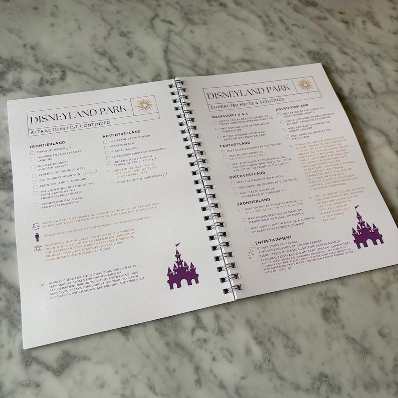 Disneyland Paris Planer. A5 Disney Planner Notizbuch Bild 5
