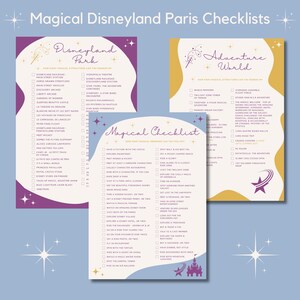 Disneyland Paris Printable Checklists, Ride & Character Tracker (Digital Download)