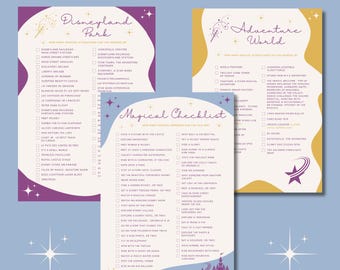 Disneyland Paris Printable Checklists, Ride & Character Tracker (Digital Download)