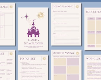 21 Day DisneyWorld Park Planner Orlando Florida printable dowload