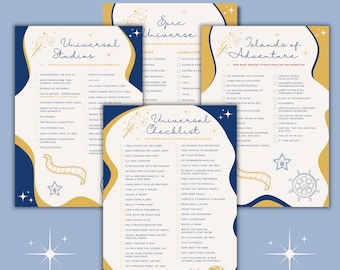Universal Studios Checklist. Printable Digital Download
