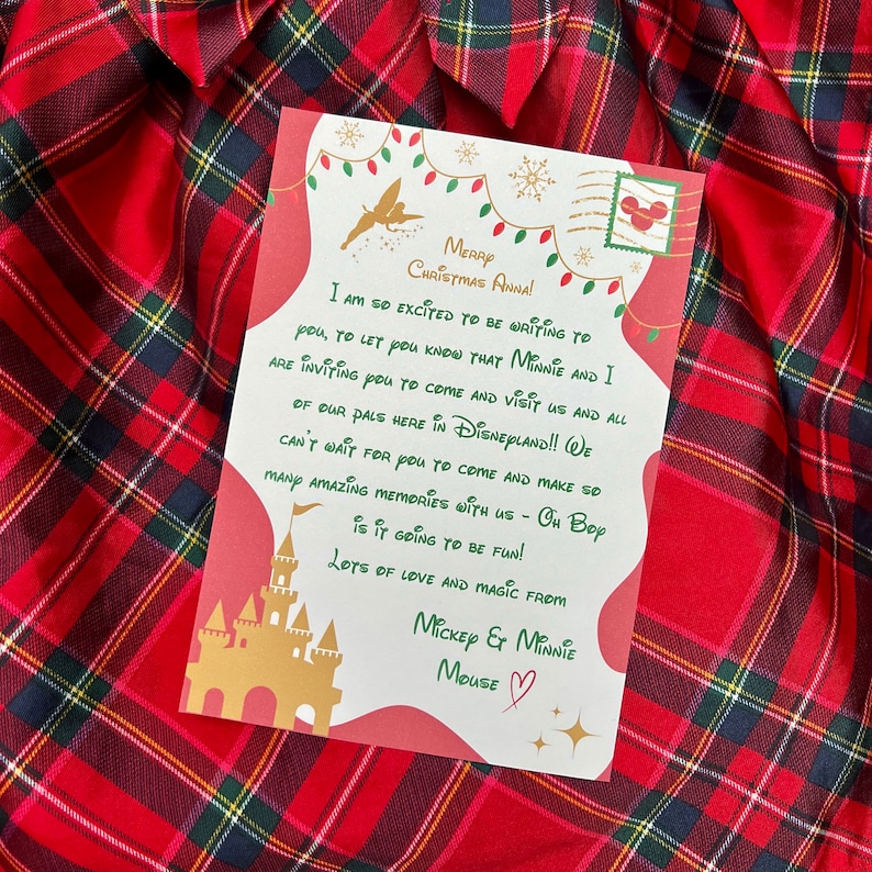 Christmas Disney Reveal Letter. Disneyworld reveal letter. Disneyland Paris reveal letter. Disneyland reveal letter