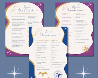Epic Universe Orlando Checklists. Printable Digital Download