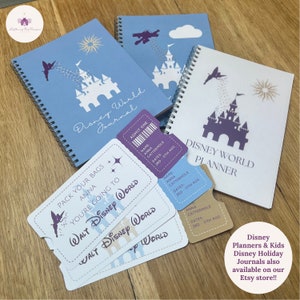 Disney World, Disneyland and Disneyland Paris Reveal Tickets, Disney Kids Journal with Disney Activities and Disney planners, all available at Lightning Bug Digitals