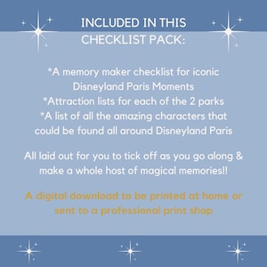 Disneyland Paris Ride Checklists