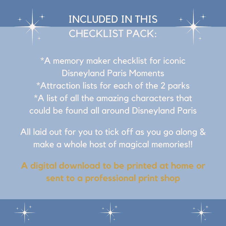 Disneyland Paris Ride Checklists
