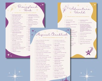 Disneyland Paris Checklist Printable, Ride & Character Tracker, Disney Trip Planner, Attraction List, Theme Park Planning PDF