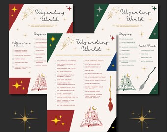 Wizarding World Universal HOLLYWOOD Checklists. Printable Digital Download