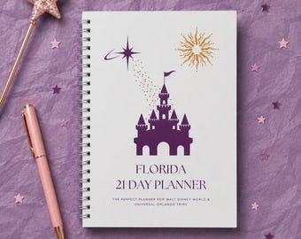 DisneyWorld Planner. 21 day Florida planner. A5 Disney Planner Notebook with bonus Universal pages