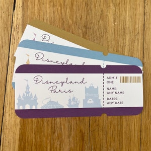 Disneyland Paris Surprise Ticket, Disneyland Paris Gift Voucher, Custom Disneyland Keepsake Voucher, Personalised Birthday or Christmas Gift