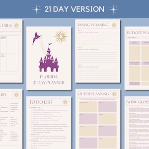 Planner DisneyWorld Park di 21 giorni Orlando Florida stampabile da scaricare