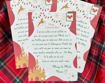 Personalised Disney Christmas Surprise Reveal Letter. Kids Christmas Gift Family Holiday Reveal. Disneyworld, Disneyland or Disneyland Paris