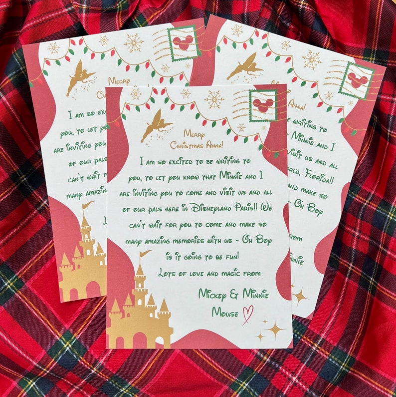 Christmas Disney Reveal Letter. Disneyworld reveal letter. Disneyland Paris reveal letter. Disneyland reveal letter