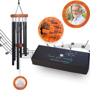 Memorial Wind Chimes, Sympathy Gifts for Loss of A Loved one. Personalized Wind Chime After Loss of Mom or Dad, Funeral, Outdoor Garden.