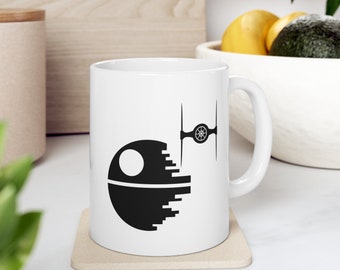 Star Wars Ceramic Mug, Disney Mug, Death Star Mug, Star Wars Gift, Star Wars Birthday Gift, Birthday Gift for Dad, Gift for Star Wars Fan