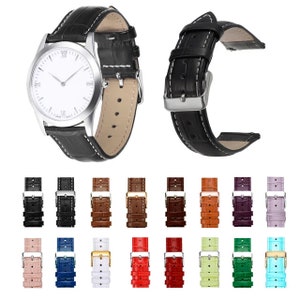 Echt lederen horlogeband, gemaakt op een veilige en duurzame manier. in de maten 12 mm tot 18 mm