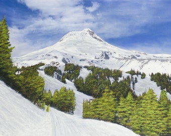 Looking West to Mt. Hood - Fine Art Print, Oregon, Snow, Mountain, Kent Faulkner
