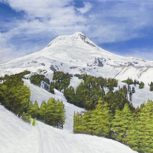 Cartão comemorativo da pintura Olhando para o Oeste para Mt Hood